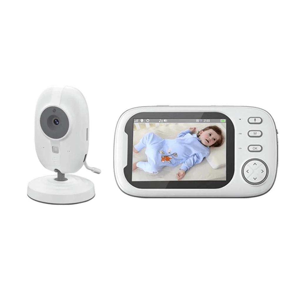 The baby monitor camera and unit displaying the video in HD.